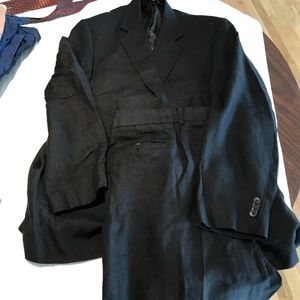 Black linen suit